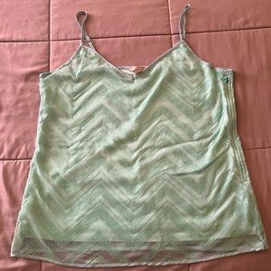 EUC Banana Republic Sequin Chevron Tank - Mint - Size XL